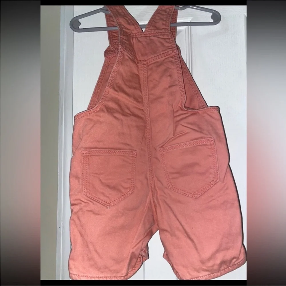 Gap Toddler Girls Short Overalls Romper Pink Button Front Size 2T
